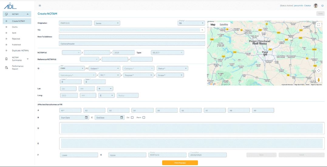 NOTAM Create